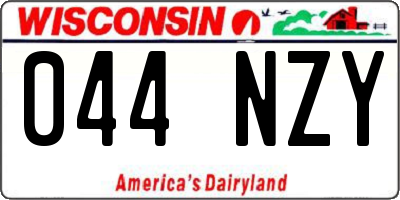 WI license plate 044NZY