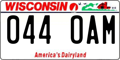 WI license plate 044OAM