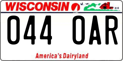 WI license plate 044OAR