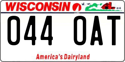 WI license plate 044OAT