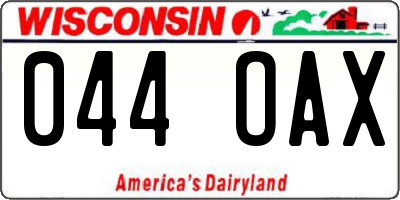 WI license plate 044OAX