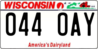 WI license plate 044OAY