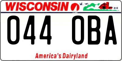 WI license plate 044OBA