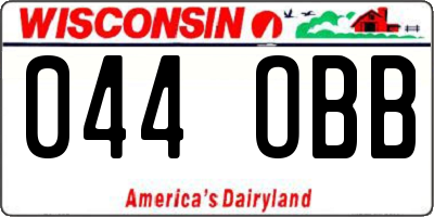 WI license plate 044OBB