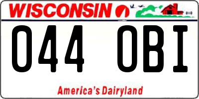 WI license plate 044OBI