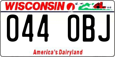 WI license plate 044OBJ