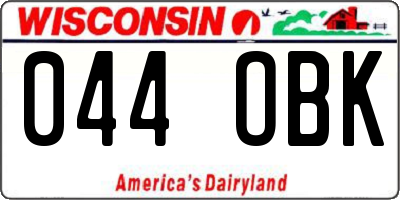 WI license plate 044OBK