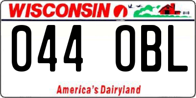 WI license plate 044OBL