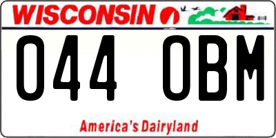 WI license plate 044OBM