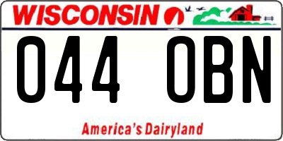 WI license plate 044OBN