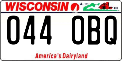 WI license plate 044OBQ