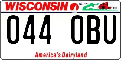 WI license plate 044OBU