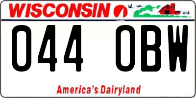 WI license plate 044OBW