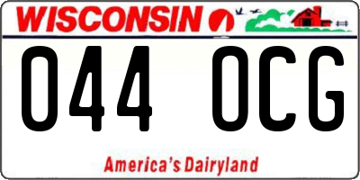 WI license plate 044OCG