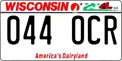 WI license plate 044OCR