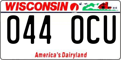 WI license plate 044OCU