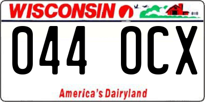 WI license plate 044OCX