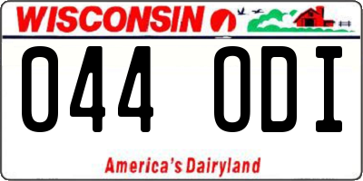 WI license plate 044ODI