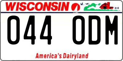 WI license plate 044ODM