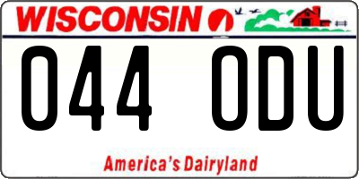 WI license plate 044ODU