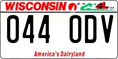 WI license plate 044ODV