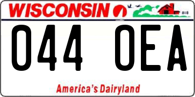 WI license plate 044OEA