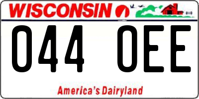 WI license plate 044OEE