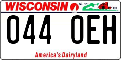 WI license plate 044OEH