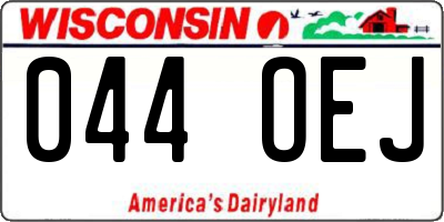 WI license plate 044OEJ
