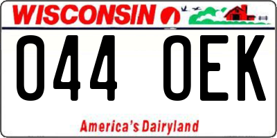 WI license plate 044OEK