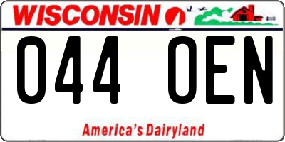 WI license plate 044OEN