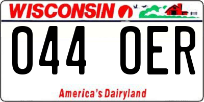 WI license plate 044OER