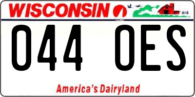 WI license plate 044OES