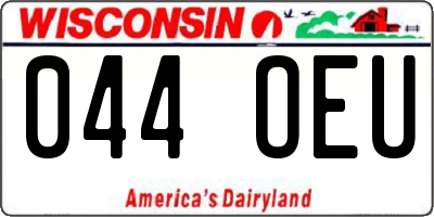 WI license plate 044OEU