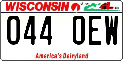 WI license plate 044OEW