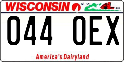 WI license plate 044OEX