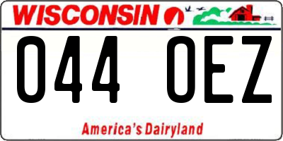 WI license plate 044OEZ