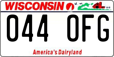 WI license plate 044OFG