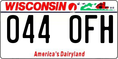 WI license plate 044OFH