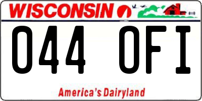 WI license plate 044OFI