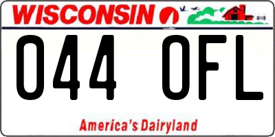 WI license plate 044OFL