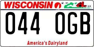 WI license plate 044OGB