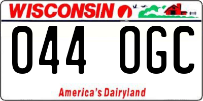 WI license plate 044OGC