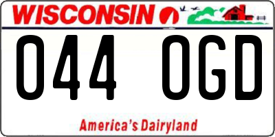 WI license plate 044OGD