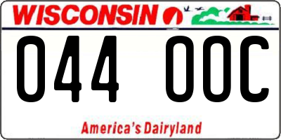 WI license plate 044OOC