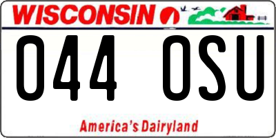 WI license plate 044OSU
