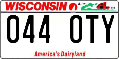 WI license plate 044OTY