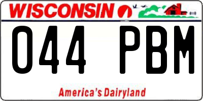 WI license plate 044PBM