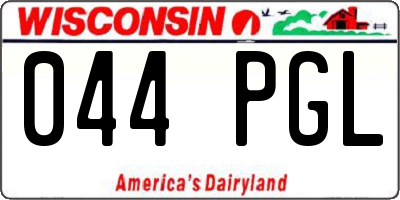 WI license plate 044PGL