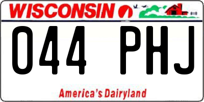 WI license plate 044PHJ